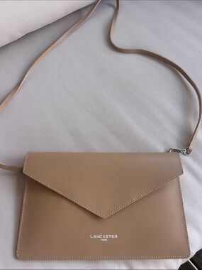 Lancaster Paris Tan Envelope Crossbody Bag